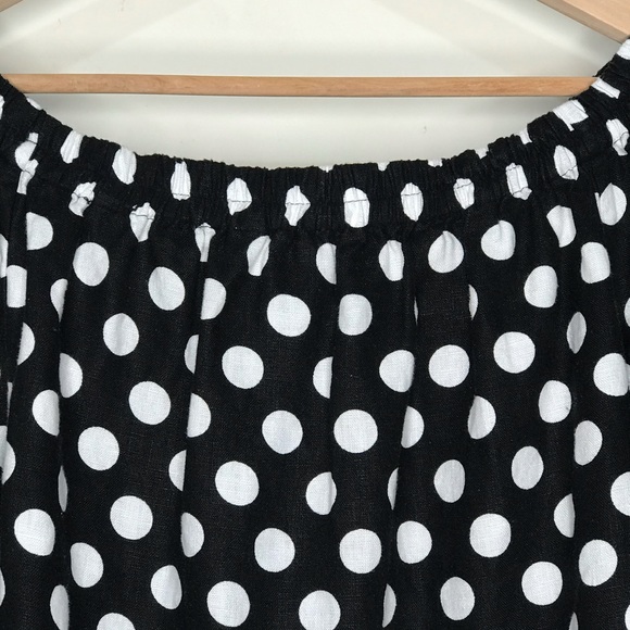 SOLD Country Road Black Spot Linen Top Blouse 12 - Picture 14 of 16